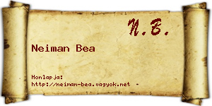 Neiman Bea névjegykártya